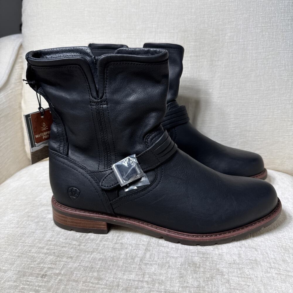 Ariat Savannah H2O Boots Womens Size 10.5 B Black Waterproof Leather NWT